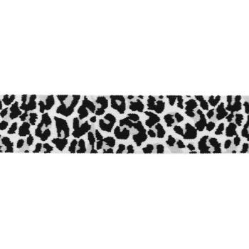 Gummiband 4cm Breite Soft Pantherdruck Weiß